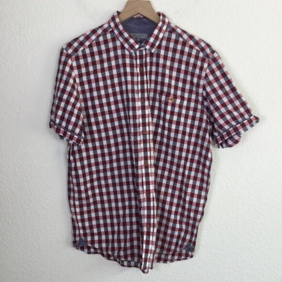 Ted Baker London Men’s Checkered Shirt – Size 5 (XL) - Picture 5 of 6
